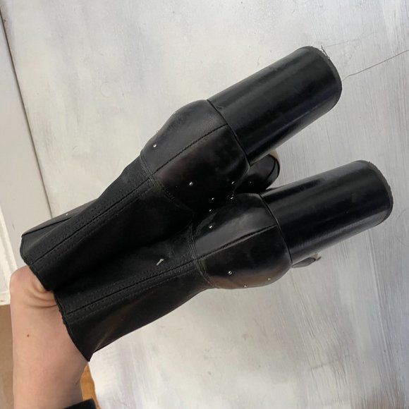 Rag & Bone Agnes Studded Pull-on Bootie Lamb Nappa Leather Chunky Heel Round Toe - Picture 7 of 9